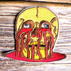 Skull Melting Halloween Punk Streetwear Skater Gothic Embroidered Patch